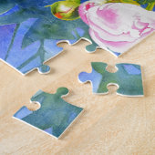 ピンクの白い牡丹絵画の |ロマンチックなフローラ ジグソーパズル (側面)