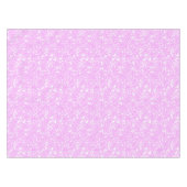 ピンクの白い花のパターン，レトロ，ピンク，白，ピン テーブルクロス (正面(横))