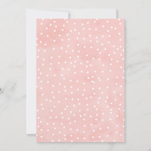 ピンクの白い花のブライダルシャワーの招待状 招待状 (裏面)