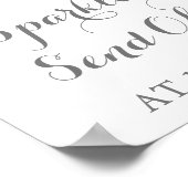 ピンクの白い花スパーカー送信サインポスター ポスター (角)