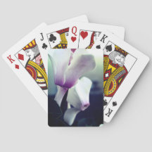 ピンクの白い花フォトクラシックトランプ