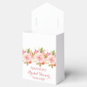 ピンクの白い花ブライダルシャワー感謝していユー フェイバーボックス (オープン)