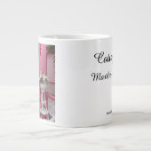 ピンクの白い花籠 – Martha's Vineyard ジャンボコーヒーマグカップ (正面)