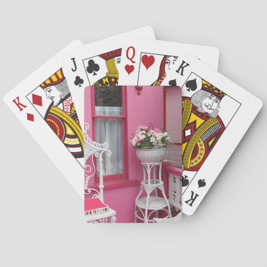 ピンクの白い花籠 – Martha's Vineyard トランプ (裏面)