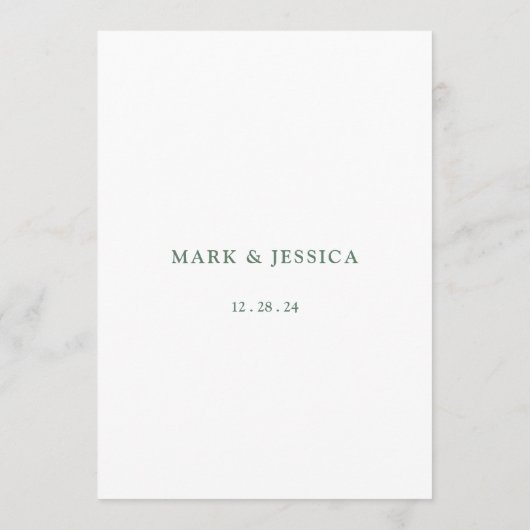 ピンクの白い花結婚の座席表カード プログラム (裏面)