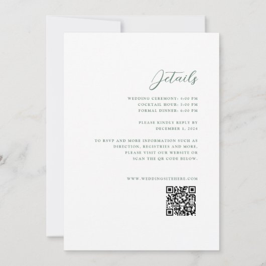 ピンクの白い花結婚式招待状 招待状 (裏面)