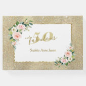 ピンクの白い花金ゴールド50と素晴らしい誕生日 ゲストブック (裏面)