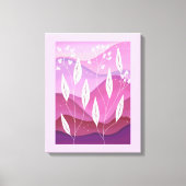 ピンクの白い葉引き伸ばしキャンバス印刷の濃淡 キャンバスプリント (正面)