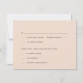 ピンクの白い蓮の花の結婚式出欠返信 出欠カード (裏面)