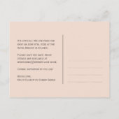 ピンクの白い蓮の花モダンは灰色の日付以外 案内ポストカード (裏面)