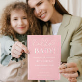 ピンクの白い赤ちゃんガールシャワー 招待状