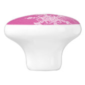 ピンクの白い雪片ミニマリストクリスマス セラミックノブ (側面)