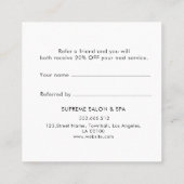 ピンクの白い顧客ロイヤリティ紹介カード 紹介カード (裏面)