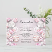 ピンクの白い風船のキンセアニエラ 招待状 (スタンド正面)