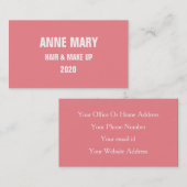 ピンクの白い髪とメイクアップサスタイリッシュケモダンモン 名刺 (正面/裏面)