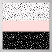 ピンクの白い黒い水色の水玉模様 ポスター (正面)
