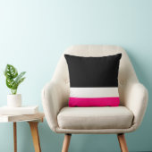 ピンクの白い黒のカラーブロック クッション (椅子)