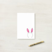 ピンクの白かわいいイースターバニーウサギ耳の動物 ポストイット (デスク上)