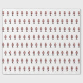 ピンクの白くるみ割りクリスマス ラッピングペーパー (フラット)