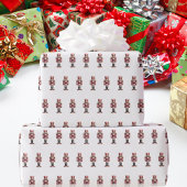 ピンクの白くるみ割りクリスマス ラッピングペーパー
