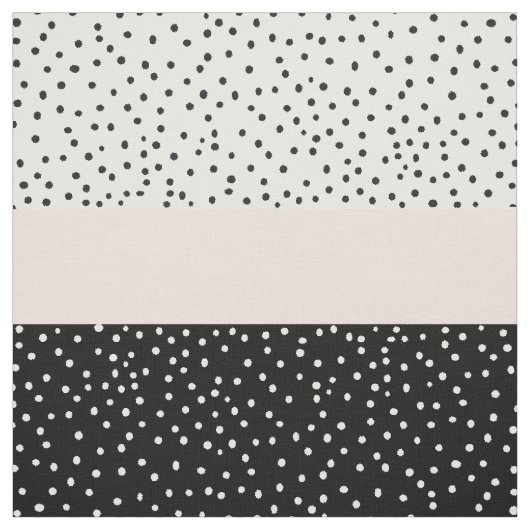 ピンクの白く黒い水彩画の水玉模様 ファブリック (見本)