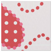 ピンクの白と赤の組み合わせハートパターン ファブリック (クローズアップ)