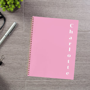 ピンクの白の名前 ノートブック