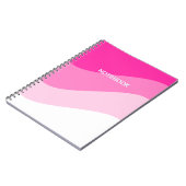 ピンクの白グラデーション波パターン ノートブック (左側)