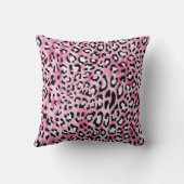 ピンクの白ヒョウ柄。 クッション (裏面)