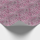 ピンクの白ヒョウ柄。 ラッピングペーパー (角)