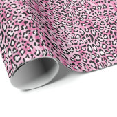 ピンクの白ヒョウ柄。 ラッピングペーパー (ロールコーナー)