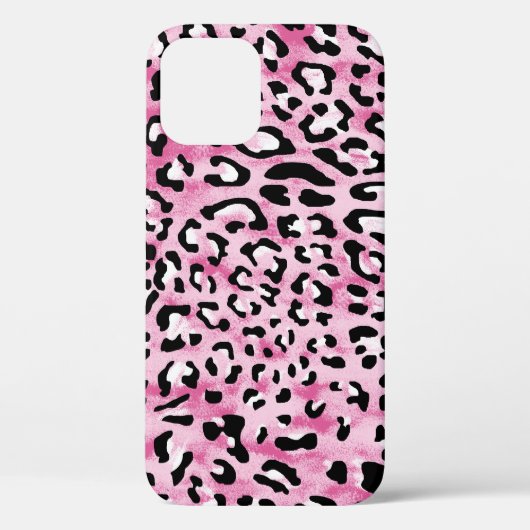 ピンクの白ヒョウ柄。 Case-Mate iPhoneケース (裏面)