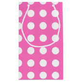 ピンクの白水玉模様 スモールペーパーバッグ (裏面)