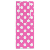 ピンクの白水玉模様 ワインギフトバッグ (裏面)