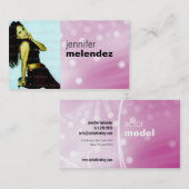 ピンクの白熱Headshotの名刺 名刺 (正面/裏面)