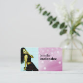 ピンクの白熱Headshotの名刺 名刺 (スタンド正面)