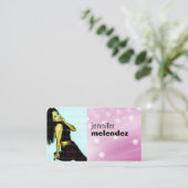 ピンクの白熱Headshotの名刺 名刺 (スタンド正面)