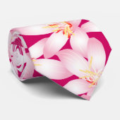 ピンクの白色の熱帯フローラ ネクタイ (ロール)