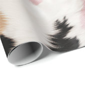 ピンクの白金ゴールド黒フェイク牛類動物 ラッピングペーパー (ロールコーナー)