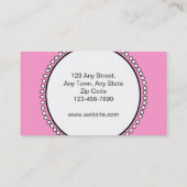 ピンクの白黒のベビーのブティックの名刺 名刺 (裏面)