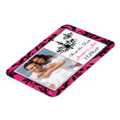 ピンクの白黒シャンデリア日付磁石を保存 マグネット (左側)