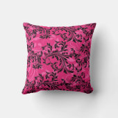 ピンクの白黒シャンデリア、スクロール枕 クッション (裏面)