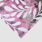 ピンクの白黒フローラ抽象芸術アートデコパージュ 薄葉紙 (詳細)