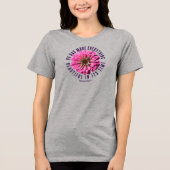 ピンクの百日菊 エクレス 3:11 聖書の詩 花柄デザイン トライブレンドＴシャツ (正面)
