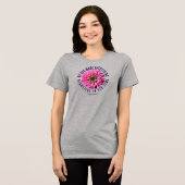 ピンクの百日菊 エクレス 3:11 聖書の詩 花柄デザイン トライブレンドＴシャツ (正面全面)
