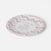 ピンクの皇太子妃のベビーシャワーの紙皿 ペーパープレート (アングル)