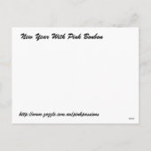 ピンクの盆栽を持った新年 シーズンポストカード (裏面)