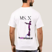 ピンクの目が付いているMs.Xのワイシャツ Tシャツ (裏面)