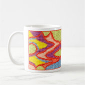 ピンクの目のマグ コーヒーマグカップ (左)