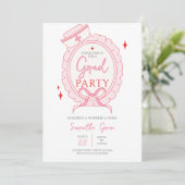 ピンクの看護師卒業パーティー 招待状 (スタンド正面)